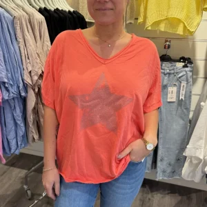 Maja- Tshirt - Stjärna - Korall